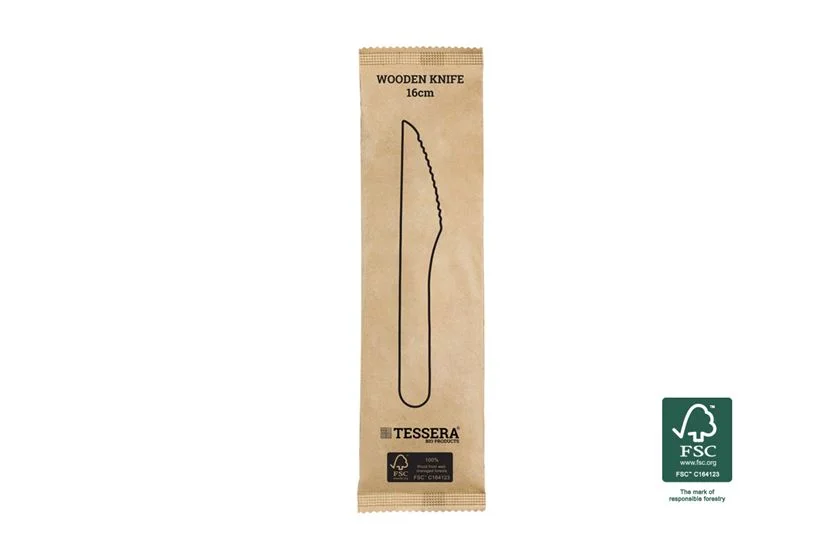 Ξύλινο Μαχαίρι 16 cm, Συσκευασμένο 1/1 σε χαρτινη συσκευασία-100 τμχ